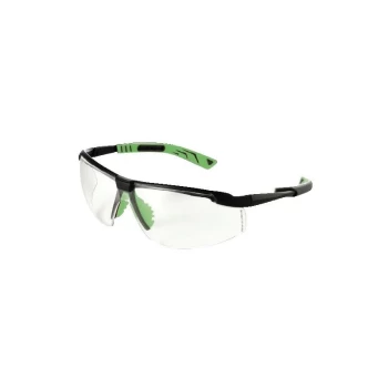 Image of 5X8 Clear Lens Gun Metal/Green Frame Safety Glasses - Univet
