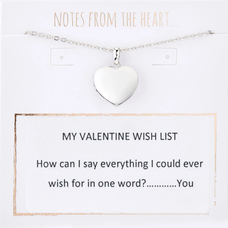 Image of Notes From The Heart NFTH - MY VALENTINE WISH LIST Silver unisex One Size