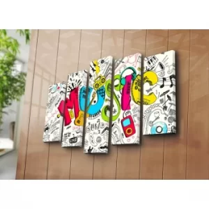 Image of 5PATK-79 Multicolor Decorative Canvas Painting (5 Pieces)