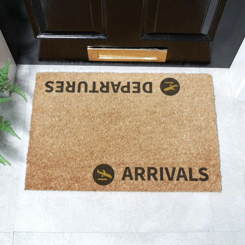 Image of Artsy Doormats Arrivals & Departures Doormat (60 X 40Cm)