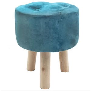 Image of Teal Velvet Stool By Lesser & Pavey