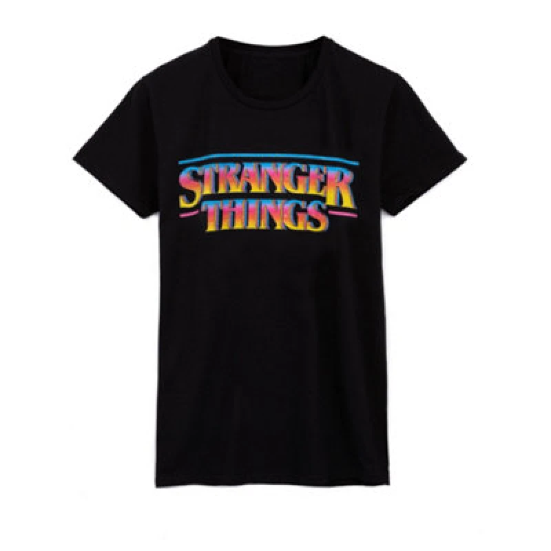 Image of Stranger Things Stranger Things Men Short Sleeved T-Shirt in Black Size: 2X-large Black XXL Male 5056549013365