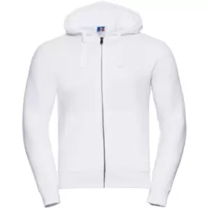 Image of Russell Mens Authentic Full Zip Hooded Sweatshirt / Hoodie (3XL) (White)