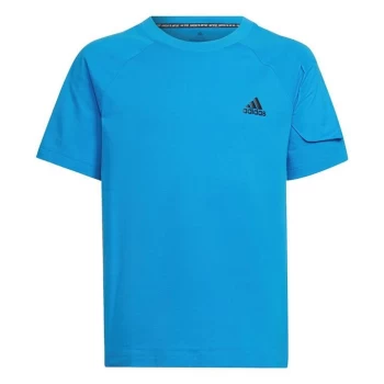 Image of adidas Designed for Gameday T-Shirt Kids - Bright Blue