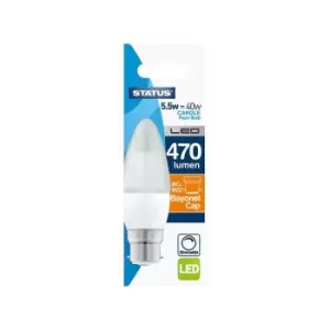 Image of Status International Candle LED 5.5W Pearl Bayonet Cap Dimmable Boxed