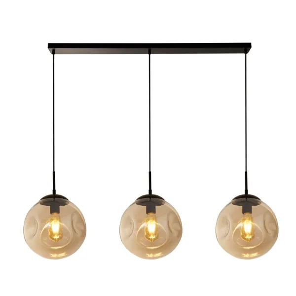 Image of Searchlight Punch Champagne Glass 3 Light Bar Ceiling Pendant Light - Matt Black