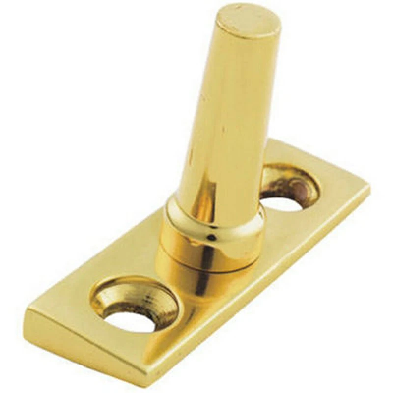 Image of Loops Angled Window Casement Stay EJMA Pin 27mm Fixing Centres Polished Brass Metallics