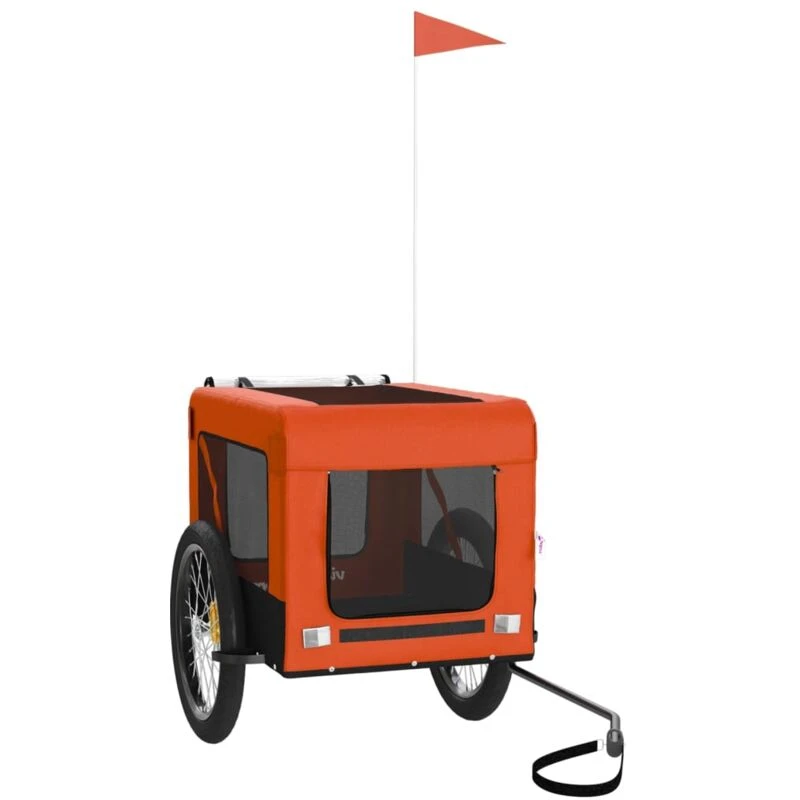 Image of VIDAXL Vidaxl - Pet Bike Trailer Orange and Black Oxford Fabric&Iron 8720845770068