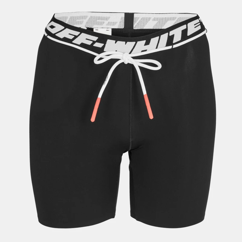 Image of Off White Womens Precision Knitted Textured Shorts Black female 4 (3XS)