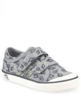 Image of Start-rite Boys Cosmic Canvas Strap Plimsoll, Grey, Size 9 Younger