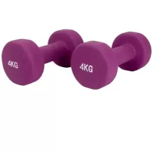 Image of 4 KG Pair of Neoprene Dumbbells Weights - Solid Iron Construction