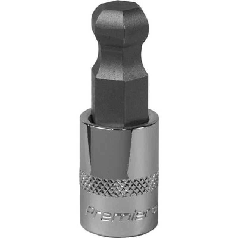 Image of Loops 12mm Ball-End Hex Socket Bit - 3/8" Square Drive - Chrome Vanadium Wrench Socket Multi