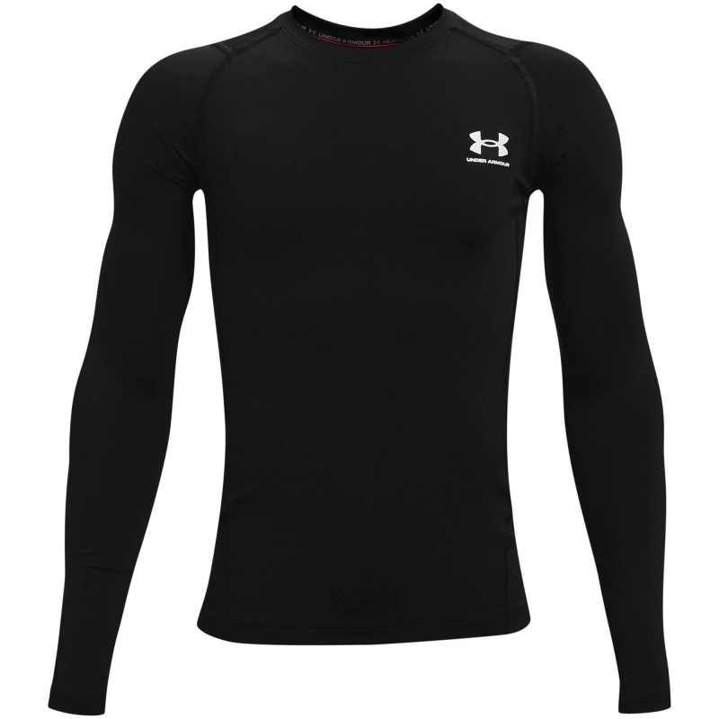 Image of Under Armour Armour HeatGear Long Sleeve Boys - Black 9 - 10 Years