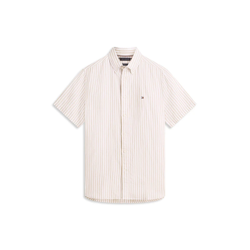 Image of Tommy Hilfiger Tommy LinenStrp Shrt Sn62 Sandalwood/Strp male S