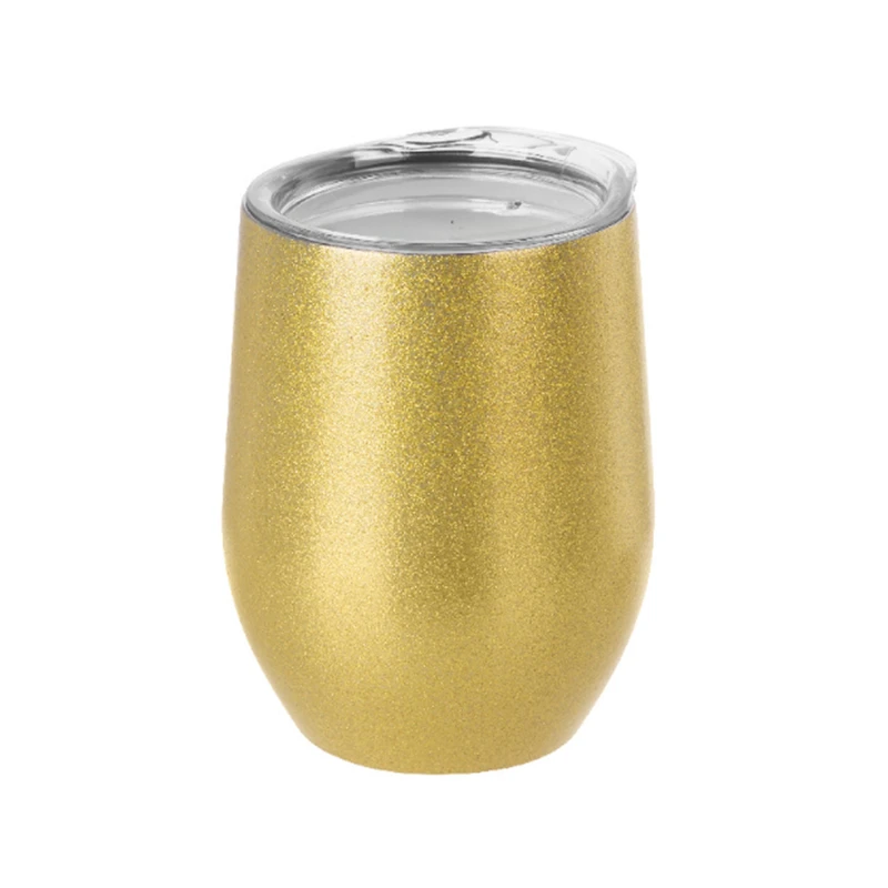Image of Treat Republic Insulated Stemless Glitter Wine Tumbler Gold