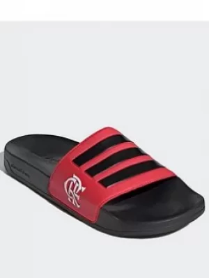Image of adidas Chinelo Flamengo Adilette Shower Slides, Black/Red, Size 5, Men