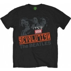 Image of The Beatles - Revolution Back in the USSR Mens Large T-Shirt - Black