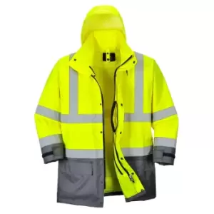 Image of Oxford Weave 300D Class 3 Hi Vis 5-in1 Executive Jacket Yellow / Grey S
