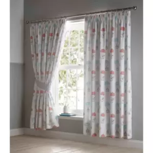 Image of Portfolio Home Kids Club Sheep Dreams One Pair Of Lined Curtains (66 X 72") With Matching Tie Backs