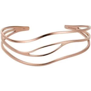 Image of Ladies Skagen Agnethe Rose-Tone Stainless Steel Bangle Bracelet