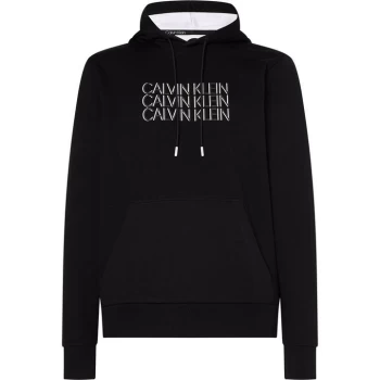 Image of Calvin Klein Triple Logo Hoody - Ck Black