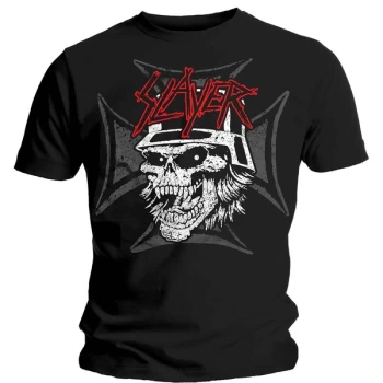 Image of Slayer - Graphic Skull Unisex Large T-Shirt - Black