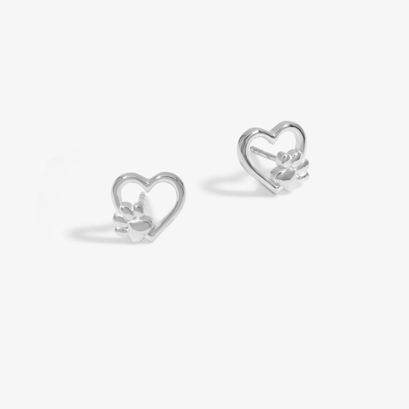 Image of Simply Silver Sterling Silver 925 Open Heart Paw Earrings Jewellery Sets One Size Silver 42612911000