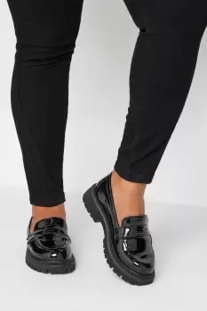 Image of Patent Chunky Saddle Loafers In Wide & Extra Wide Fit