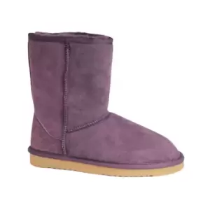 Image of Eastern Counties Leather Womens/Ladies Jodie Sheepskin Short Plain Boots (9 UK) (Purple)