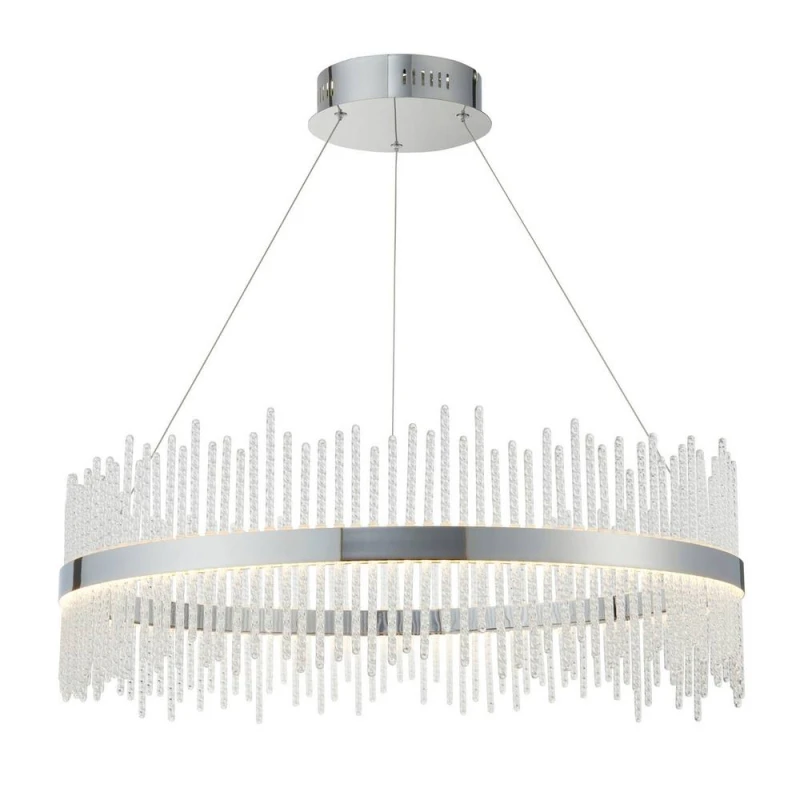 Image of Trapani Pendant Ceiling Light Chrome Plate, Clear Glass