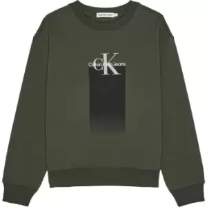 Image of Calvin Klein Jeans Gradient Logo Sweatshirt - Green
