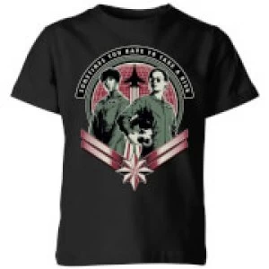 Image of Captain Marvel Take A Risk Kids T-Shirt - Black - 7-8 Years