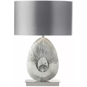 Image of Loops - Unique Detailed Table Lamp Polished Nickel Base & Shade Modern Bedside Feature