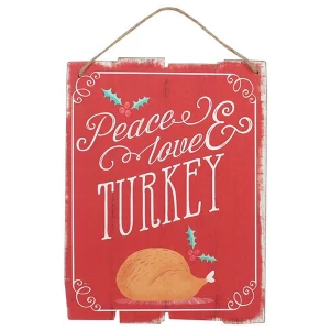 Image of Peace, Love & Turkey Wall Plaque