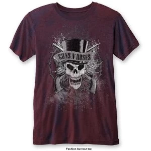 Image of Guns N' Roses - Faded Skull Unisex Medium T-Shirt - Blue,Red