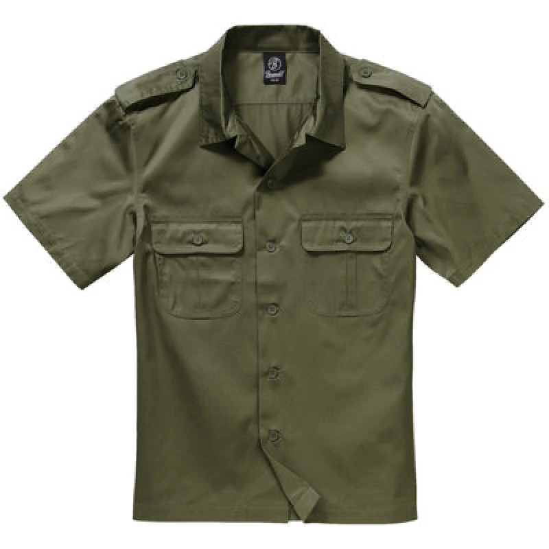 Image of Brandit Us Shirt Short Sleeve Olive Size Small