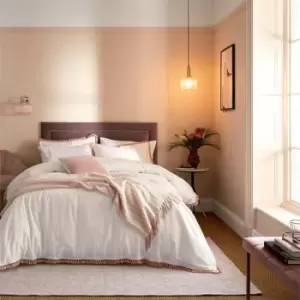 Image of Katie Piper Confidence Fringed 100% Cotton Cover Set - White