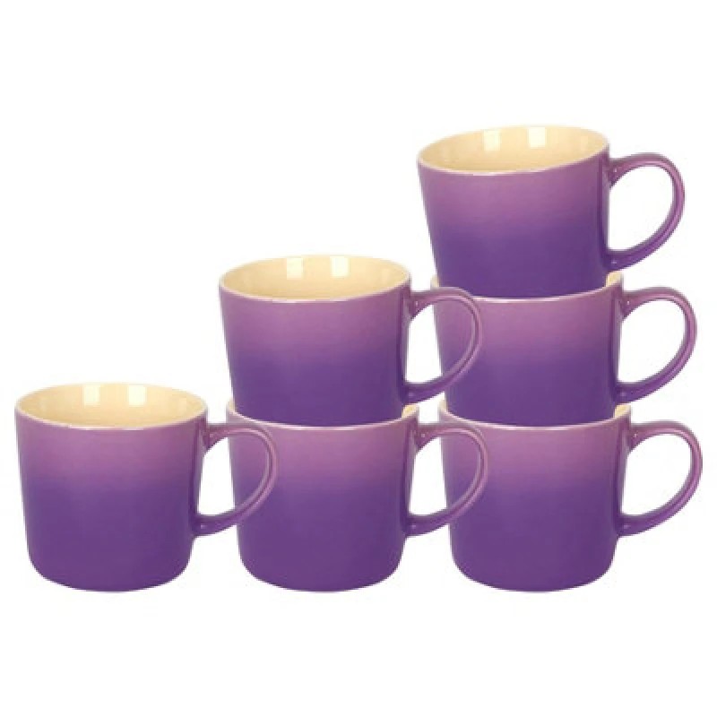 Image of Argon Tableware New Bone China Ombre Mugs - 330Ml - Purple - Pack Of 6