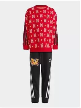 Image of adidas X Disney Mickey Mouse Jogger Tracksuit, Red, Size 5-6 Years