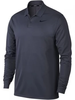 Image of Mens Nike Long Sleeve Victory Polo Carbon