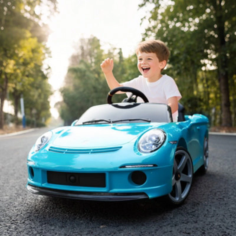 Image of AIYAPLAY Electric Car for Kids 12V Licensed RUF GT for 3-5 Years, Blue 370-392V70BU