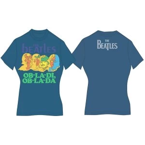 Image of The Beatles - Ob-La-Di Womens Medium T-Shirt - Blue