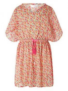 Image of Accessorize Girls Geo Metallic Print Kaftan - Multi