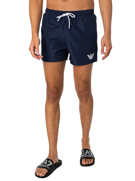 Image of Emporio Armani Logo Swim Shorts Navy Blue XXL
