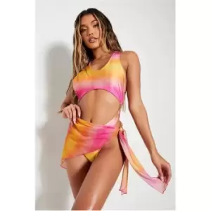 Image of I Saw It First Orange Sunset Ombre Sheer Mesh Skirt - Orange