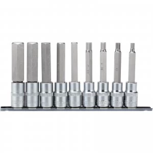 Image of Draper 9 Piece 1/2" Drive Hexagon Socket Bit Set 1/2" 100mm