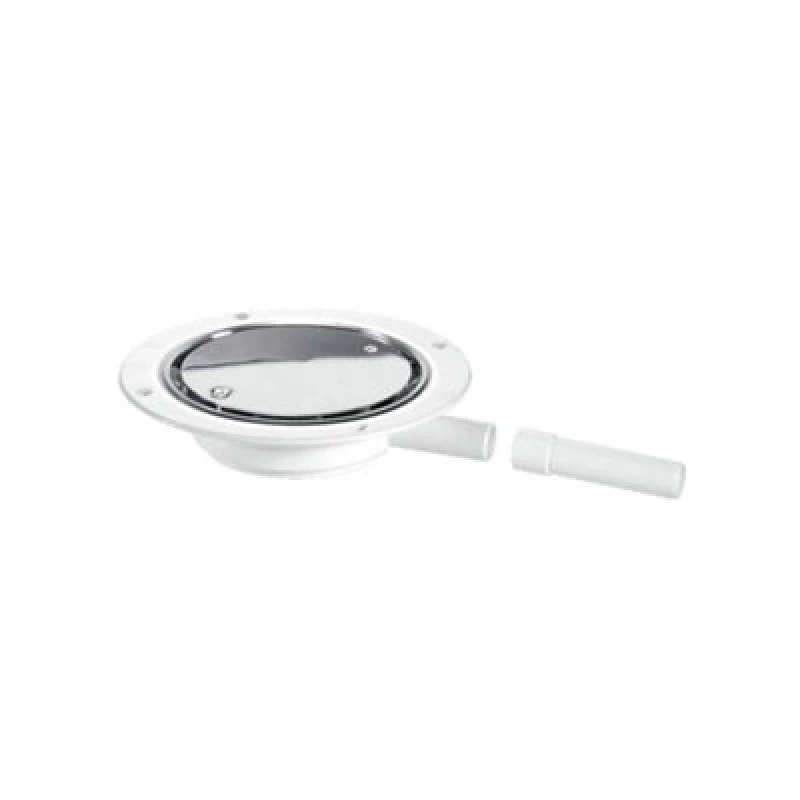 Image of McAlpine USG1SS Untrapped Gully, Clamp Ring and Cover Plate, 22mm Horizontal Plain Outlet for use with pumped waste Silver