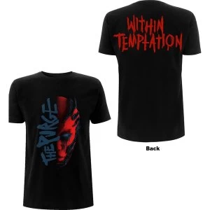 Image of Within Temptation - Purge Outline (Red Face) Ladies Medium T-Shirt - Black