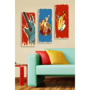 Image of MDF0050 Multicolor Decorative MDF Painting (3 Pieces)