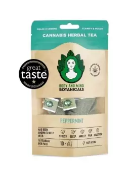 Image of Body & Mind Botanicals Peppermint Cannabis Herbal Tea – 10 Bags